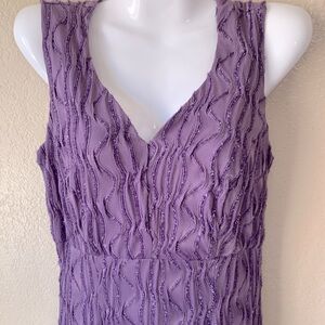 En Focus Y2K Purple Tinsel Mesh Panel Empire Waist Whimsigoth Fairy Dress Size 6